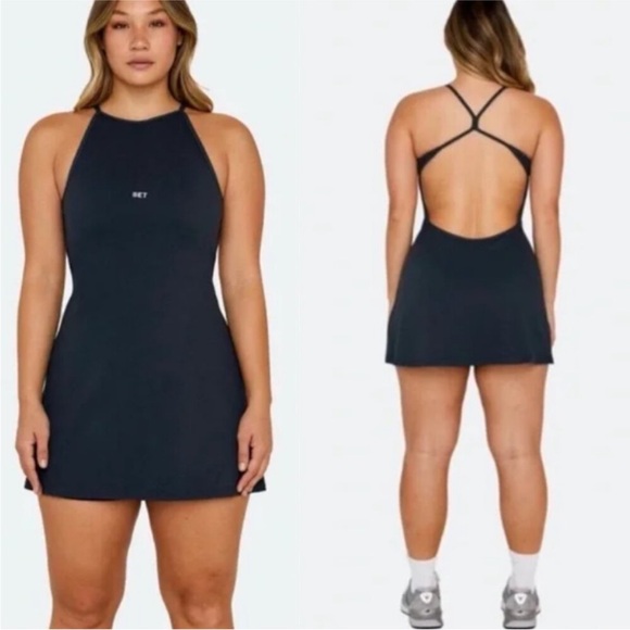 SET Active Black Mini Athletic Dress - Picture 1 of 6